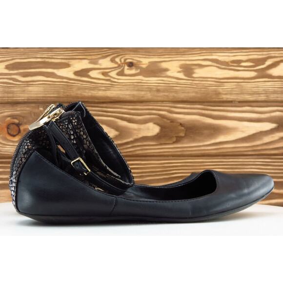 BCBGeneration Size 7 M‎ Pointed Toe Black flats Leather Women Zarla - Picture 4 of 7